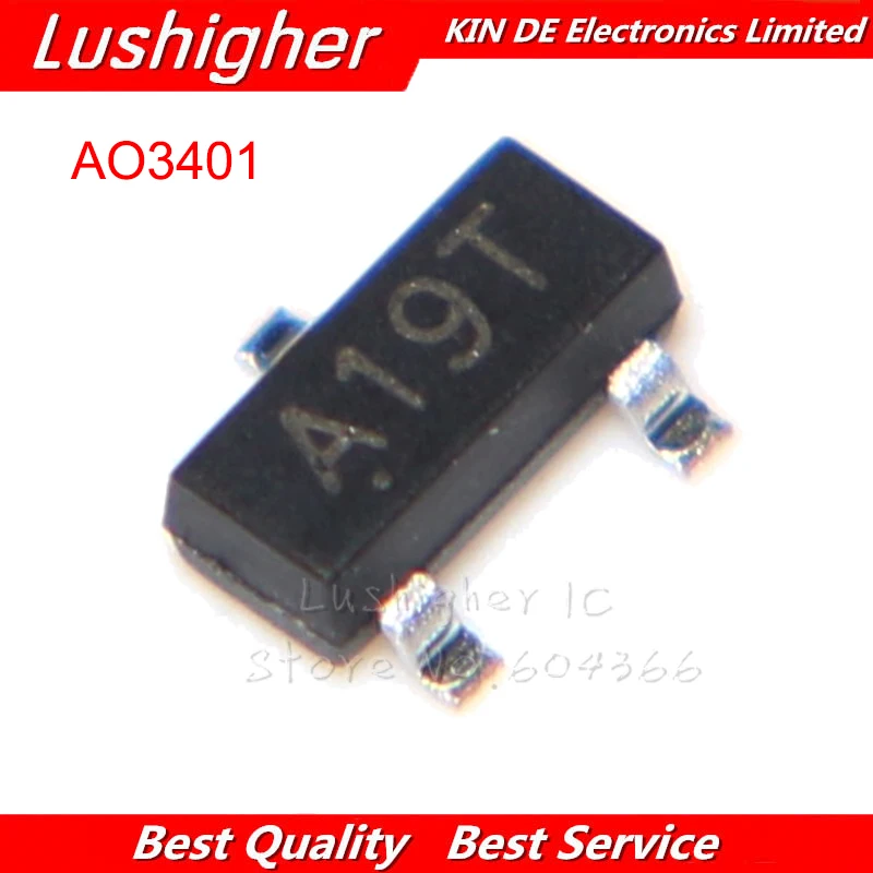100PCS AO3401 SOT23 A19T SOT-23 P-Channel MOSFET TRANSISTOR | Электронные компоненты и принадлежности