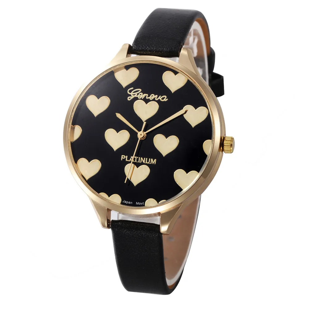 

Womens Love Heart Pattern Watches Brand Luxury School Girls Watch Clock Simple and Stylish Wristwatches Reloj Mujer Best Gift Fi