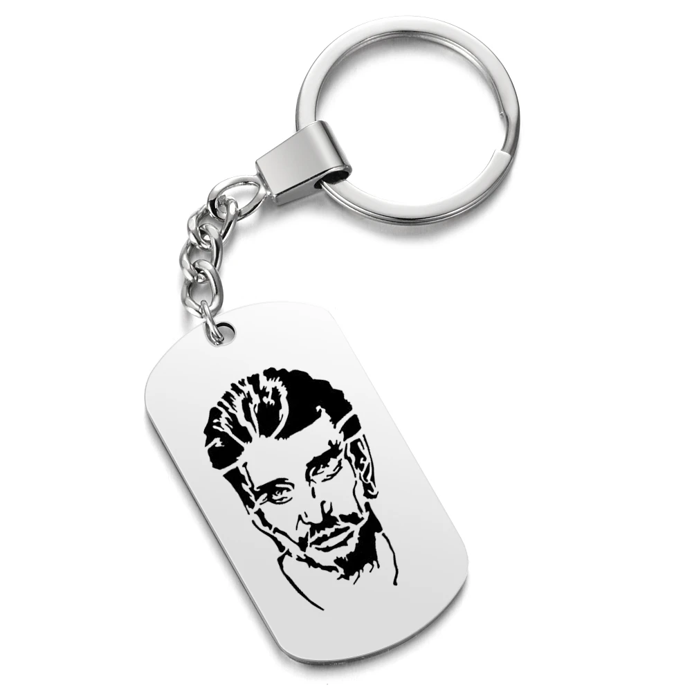C1 keychain Персонализированный брелок с фотографией кольцо панк-рок Джони Халлидей фото кулон из нержавеющей стали брелок женский мужской Bijoux Femme - Цвет: C1 keychain