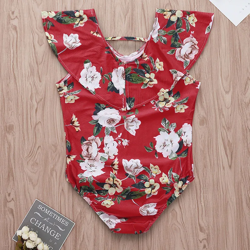 Купальный костюм с цветочным принтом Мама и я одинаковые Семейные купальники для