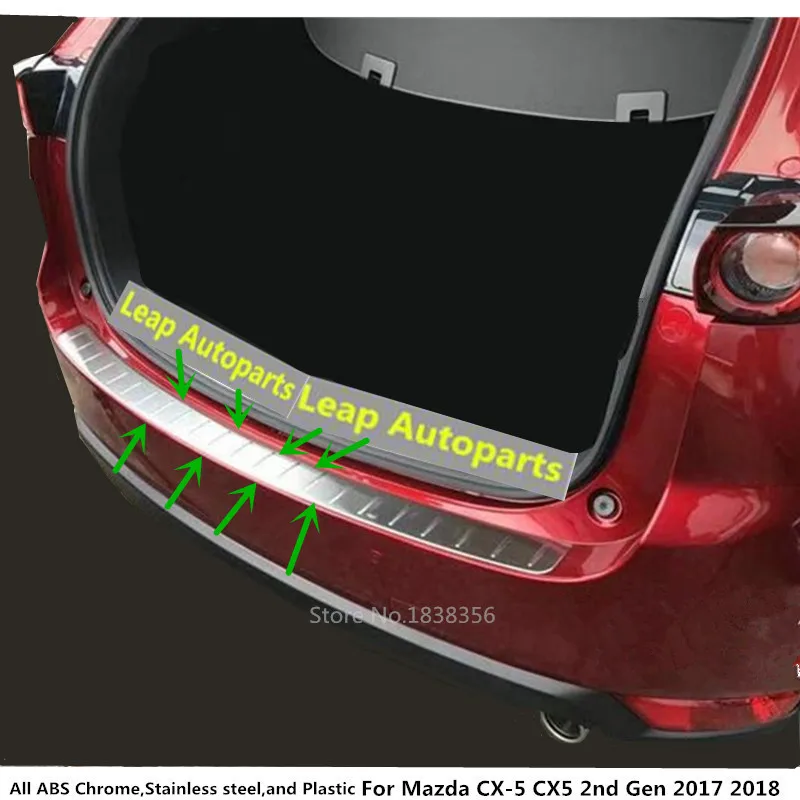 

For Mazda CX-5 CX5 2nd Gen 2017 2018 2019 2020 2021 Stainless Back Rear Pedal Door Scuff Plate Frame Outside Threshold Trunk
