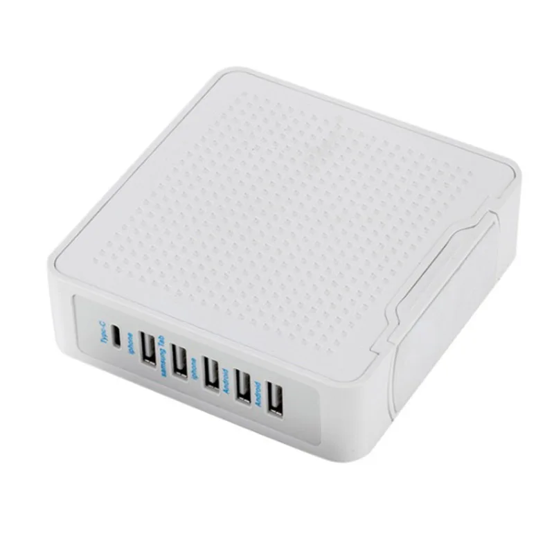 Быстрое зарядное устройство мульти 6 портов USB и C 10А быстрая зарядная станция