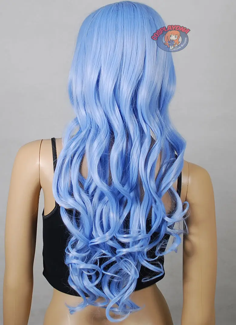 shun Series Powder Blue Wavy Long Cosplay Wigs USPS FastShipping to USA j2138 |