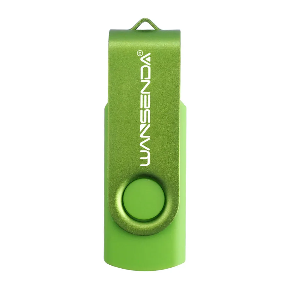 Зеленый Wansenda, поворотный USB флеш-накопитель, высокое качество, цветной флеш-накопитель, 256 ГБ, 128 ГБ, 64 ГБ, 32 ГБ, 16 ГБ, 8 ГБ, оригинальная флешка, посылка - Цвет: Зеленый