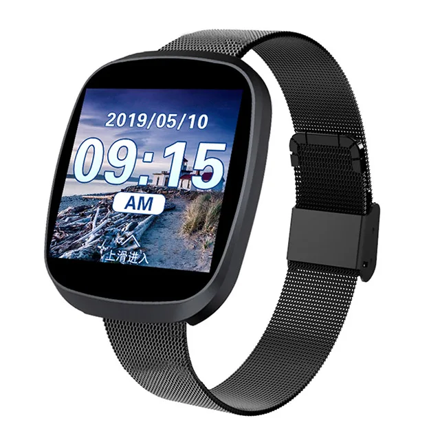 Black steel strap Умные часы с сенсорным экраном, монитор кровяного давления, пульсометр, умные часы, Bluetooth, relogio inteligente, для мужчин и женщин, android ios - Цвет: Black steel strap