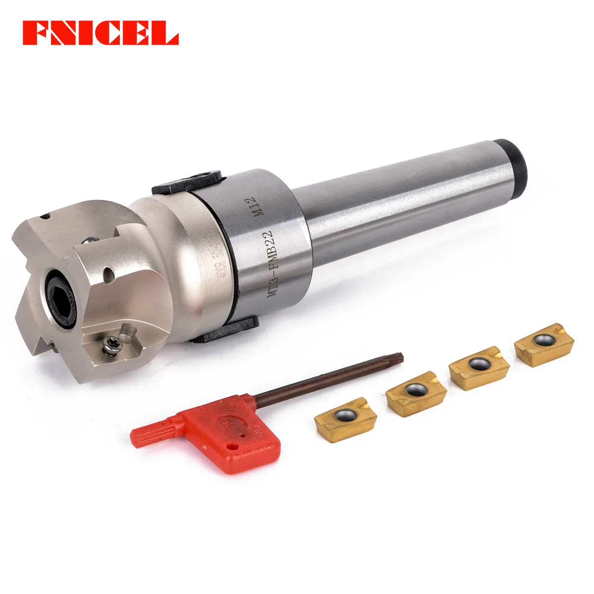 

MT3-FMB-Shank 50mm Face End Mill CNC Milling Cutter + 4pcs APMT1604 Inserts with Wrench And Box For Plate Cutting