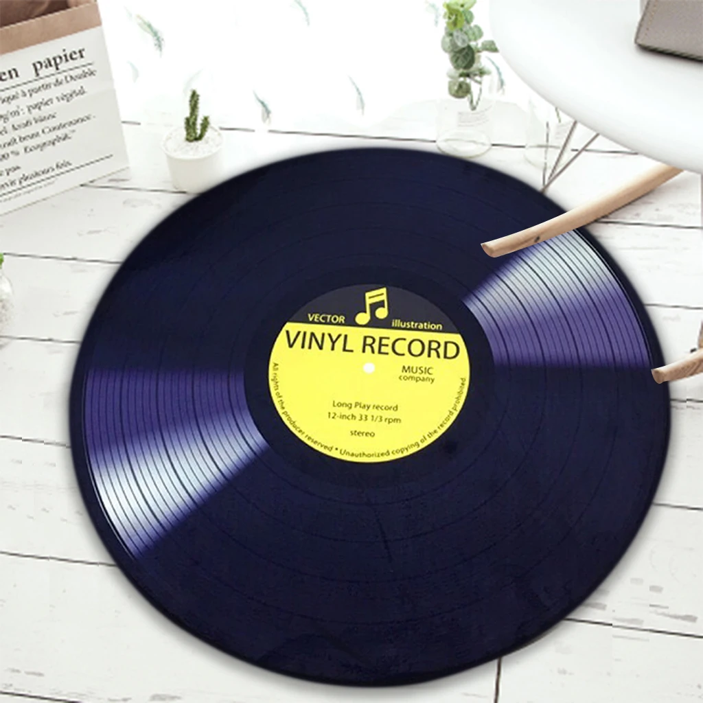 Коврик для дисков Antique CD с подушкой для стула или дивана, с котом на виниловой пластинке, круглый, модель для небольшой комнаты.