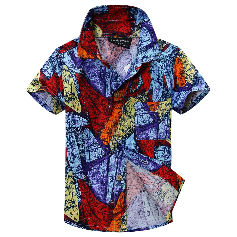 Гавайская рубашка для мальчиков 100% хлопок T1508|shirts for boys|aloha shirthawaiian shirts boys |