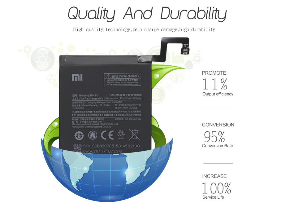 Аккумулятор для телефона Xiao mi BN20 для Xiaomi mi 5C mi 5C M5C оригинальные сменные батареи большой емкости 2810 мАч Бесплатные инструменты