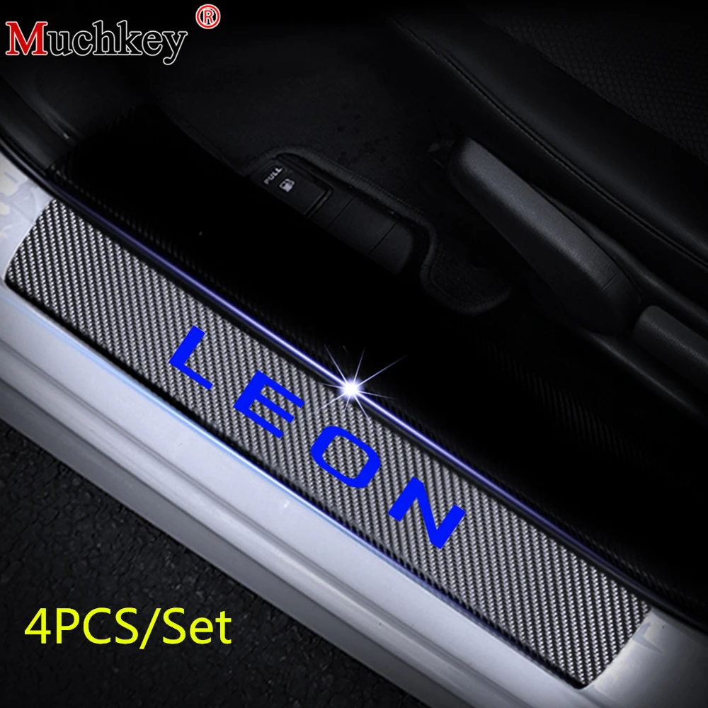 Для SEAT LEON 2010 2011 2012 2013 2014 2015 автомобиля порога двери протектор углеволоконная