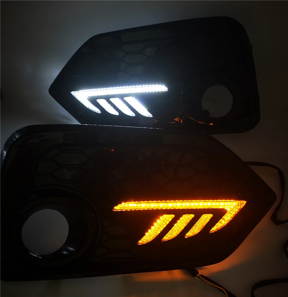 2 шт для Honda CIVIC hatchback дневного света светодиодный DRL Туман лампа фары желтый сигнальные лампы