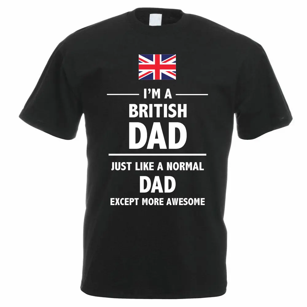 Мужская Повседневная футболка I'M A BRITISH DAD Великобритания/День отца/идея