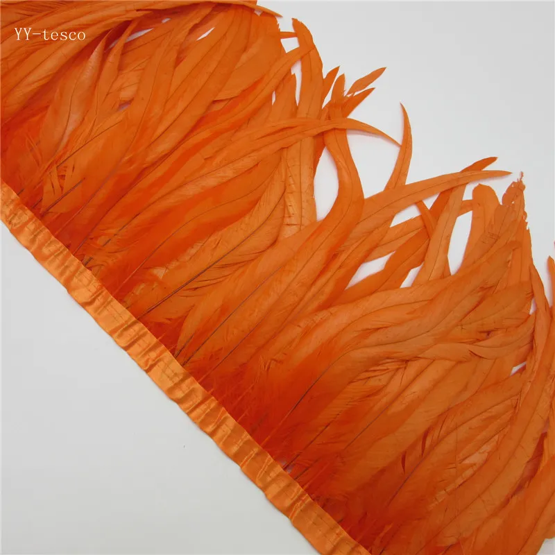 10 yards yellow Rooster Feathers Trim 35-40cm Chicken Feather Ribbon For Wedding Party Decoration DIY Clothes Accessories | Дом и сад