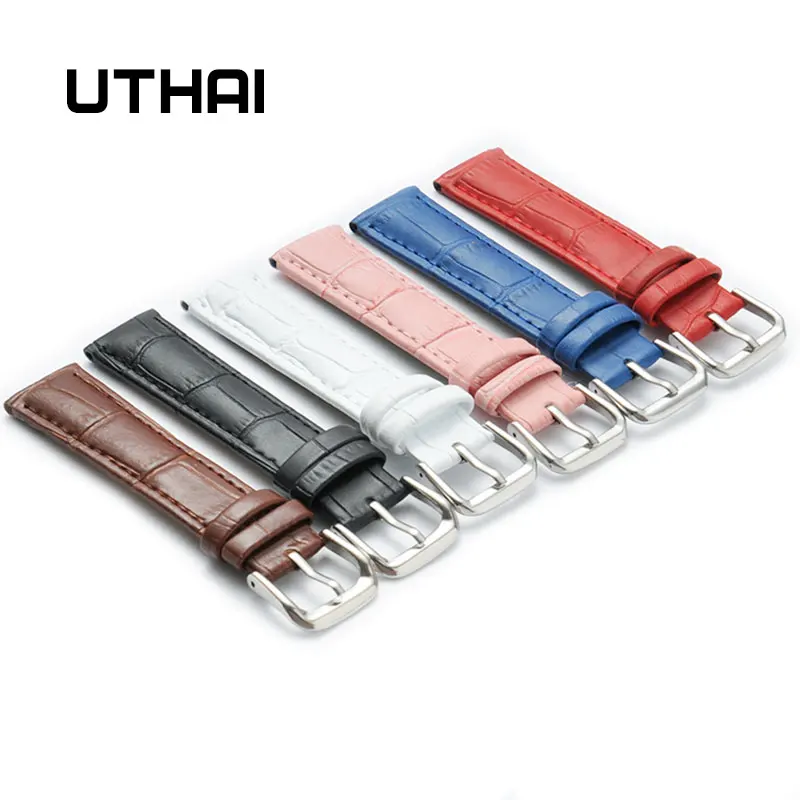 Ремешок для часов UTHAI Z08 plus из натуральной кожи аксессуары коричневый браслет 10-24