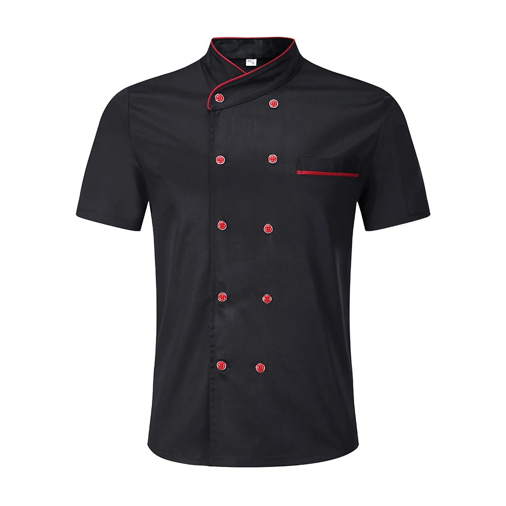 short sleeve Jacket Унисекс, форма для ресторана, для хлебобулочных продуктов, с коротким рукавом, дышащая, двубортная, новая, для шеф-повара, Униформа, одежда для приготовления пищи - Цвет: short sleeve Jacket
