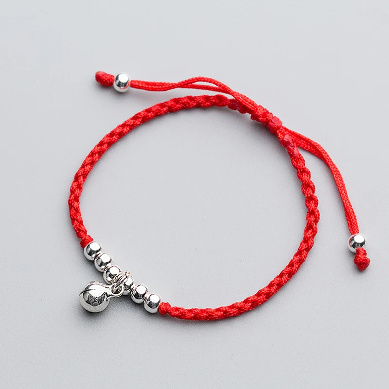 

La Monada 15-20cm Bell Red Thread For Hand 925 Sterling Silver Bracelet Red Thread String Rope Bracelets For Women Silver 925