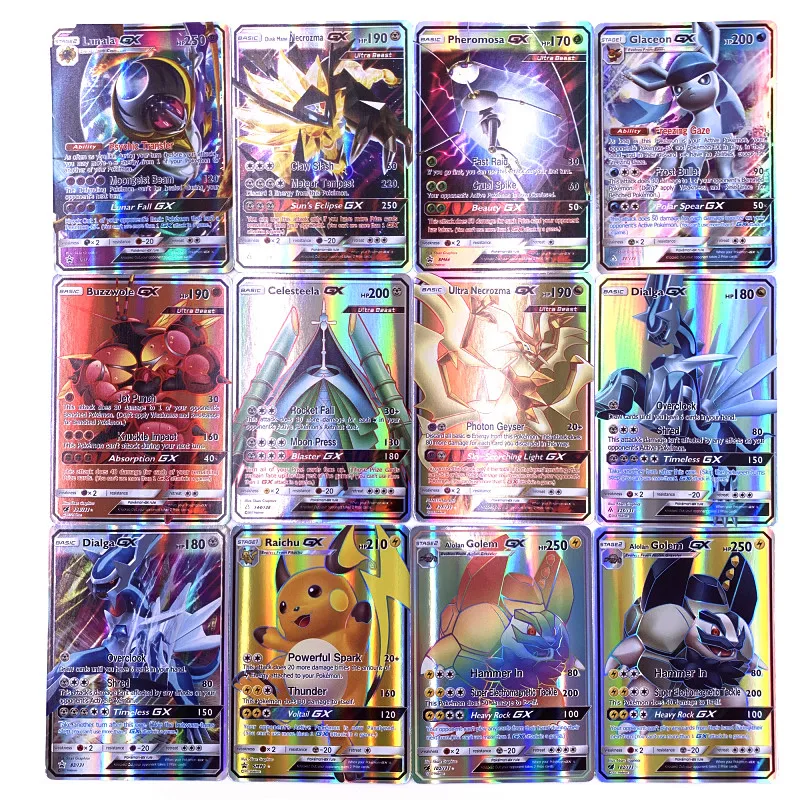 300 шт. 60 блестящие карты Pokemon Cartes GX 100 шт.|Коллекционные игральные карты| |