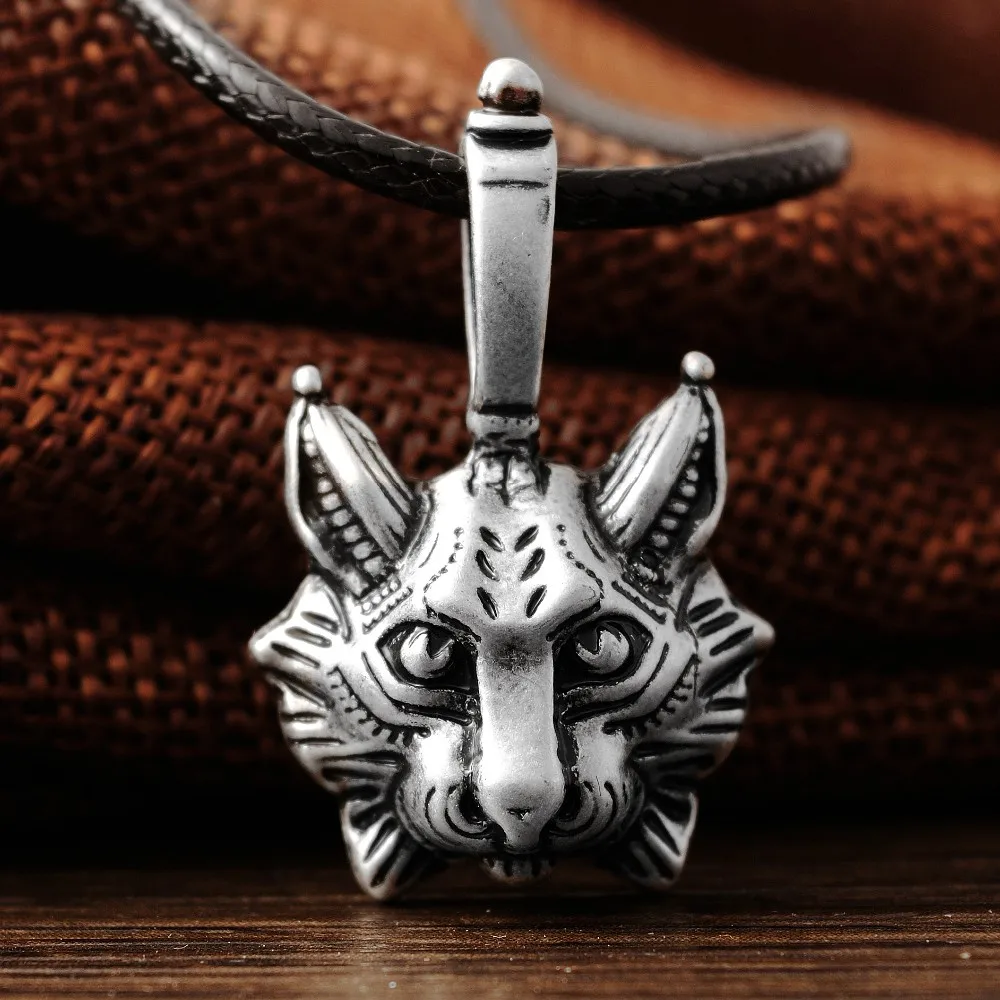 10 шт. Новый Винтаж Lynx bobcat кулон Цепочки и ожерелья Глава Подвеска Cat Jewel языческие