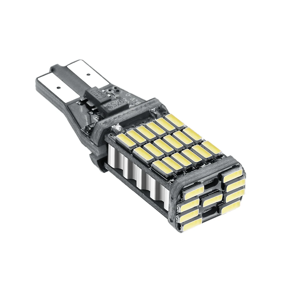 YIJINSHENG 4 шт. T10 Светодиодные лампы супер яркие 45 SMD 1000Lm 6000K Led Canbus без ошибок 912 921 T15 4014