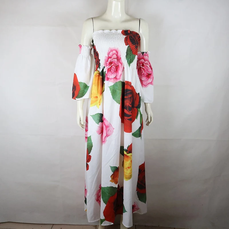 Fenghua Boho Летнее женское платье с открытыми плечами 2019 элегантные сексуальные
