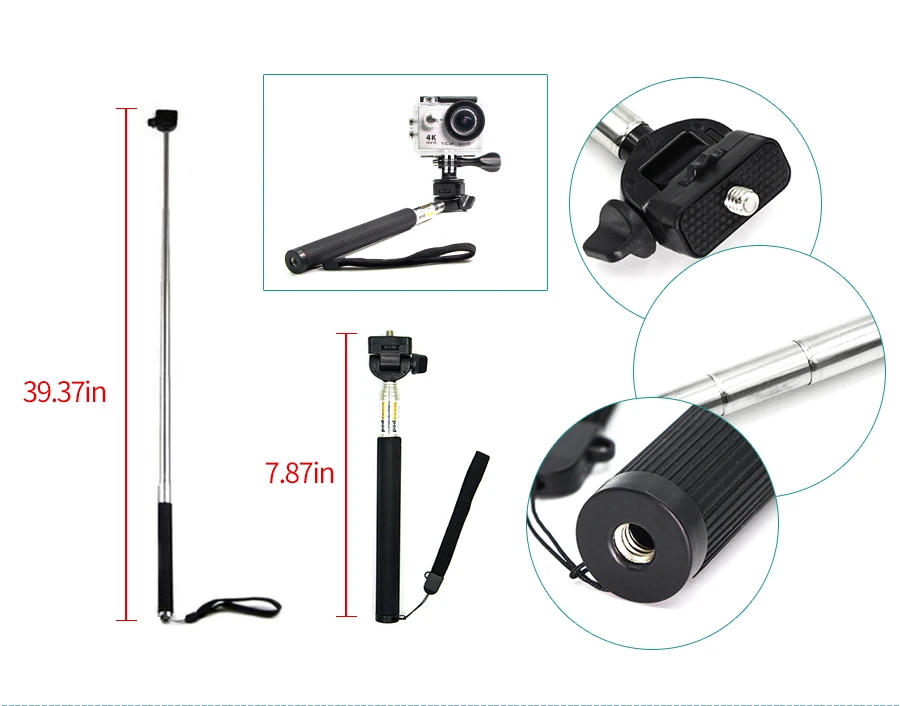 Для Gopro Hero Go Pro 6 5 4 3 Набор адаптер крепление на руку цепь штатив SJCAM SJ4000 Xiao mi yi 4k mijia