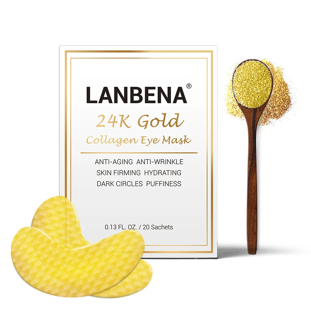 20 пар/уп. Золотая питательная коллагеновая маска для глаз Возрастная морщинка