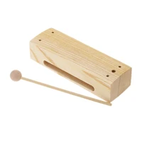 hot sale wooden percussion block woodblock with mallet exquisite kid children musical toy percussion instrument