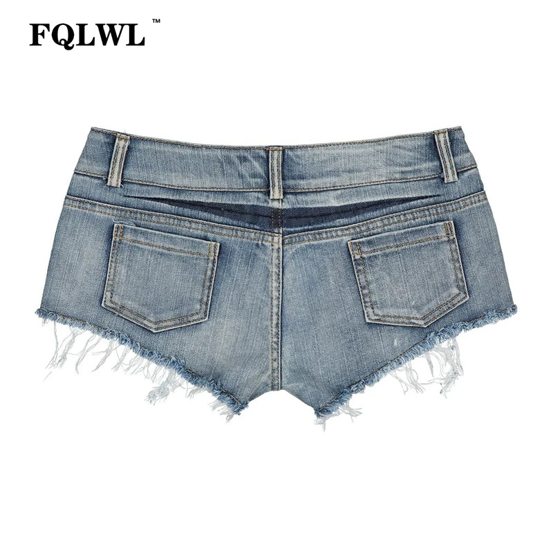 Женские джинсовые рваные шорты с бахромой FQLWL летние джинсы потертостями и