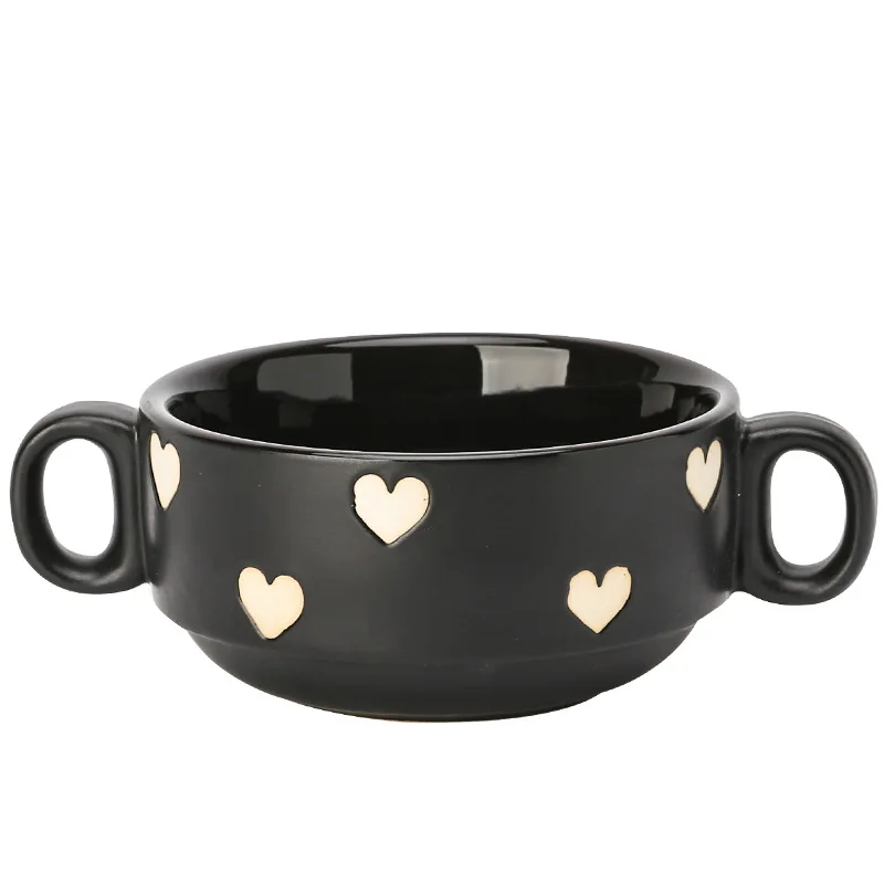 4 шт. черная керамическая чашка для супа миска завтрака молоко и злаки десертная