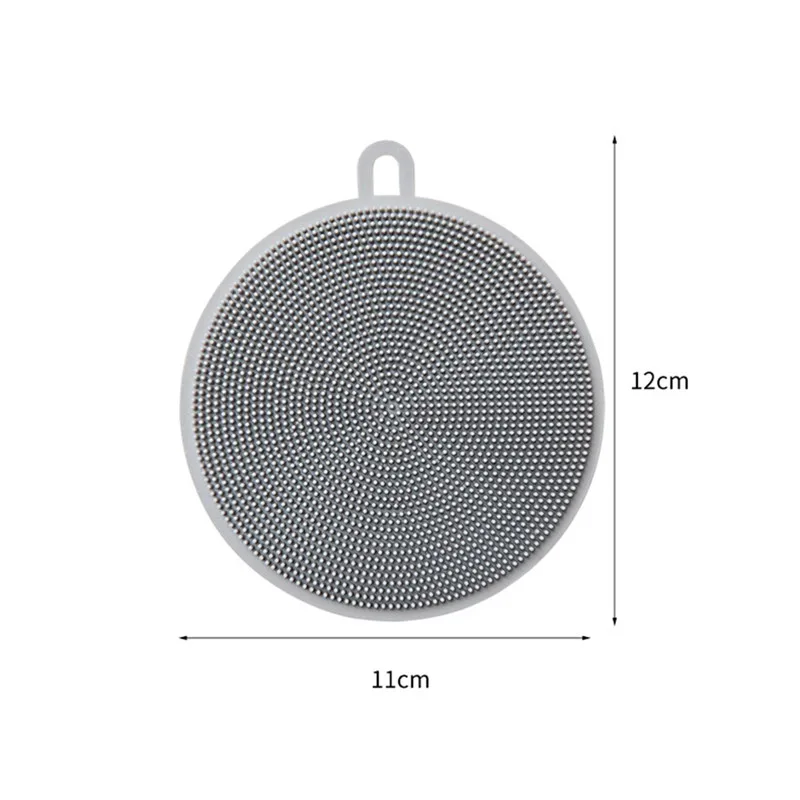 Kitchen Tools Multi-function Antibacterial Silicone Dish Scrubber Brush Dishwashing Silicone-3 Colors Cleaning Brush Dish Brush