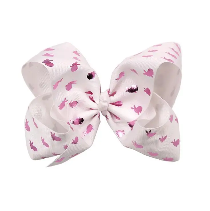 

60pcs DHL Free shipping New Easter Bunny Boutique Hair Bow Easter Hair Accessory Huge Ribbon Hairbow