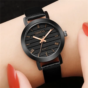 New Thin Leather Simple Women Quartz Watch Casual Black Dress Wrist Watches Student Fashion Girls Watch Reloj Relogio Masculino