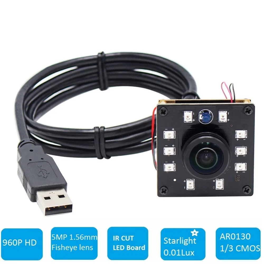 1 3 мегапикселей HD AR0130 CMOS 0.01Lux промышленный широкоугольный USB ИК модуль камеры с