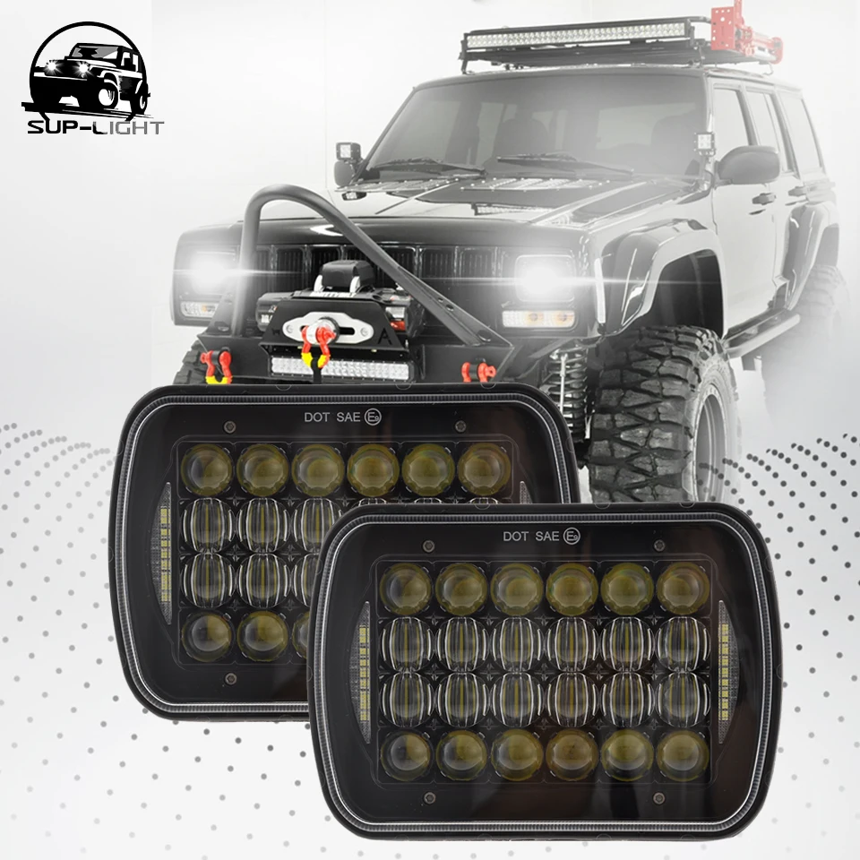 5X7 7X6 дюймовая светодиодная фара с герметичным лучом DRL для Ford E 150 250 350 Jeep Wrangler JK YJ CJ