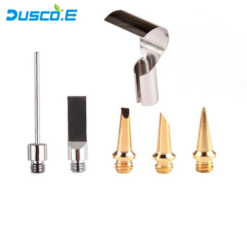 6 pcs Tip Dusco. E Газовый паяльник MT-100 Электрический газовый портативный триадный газовый Электрический паяльник Универсальный паяльник Комплект HS-1115K - Цвет: 6 pcs Tip