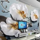 Фотообои на заказ, 3D стерео рельефное настенное полотно с изображением моли и орхидеи для гостиной, телевизора, дивана, домашний декор, классическое 3D обои