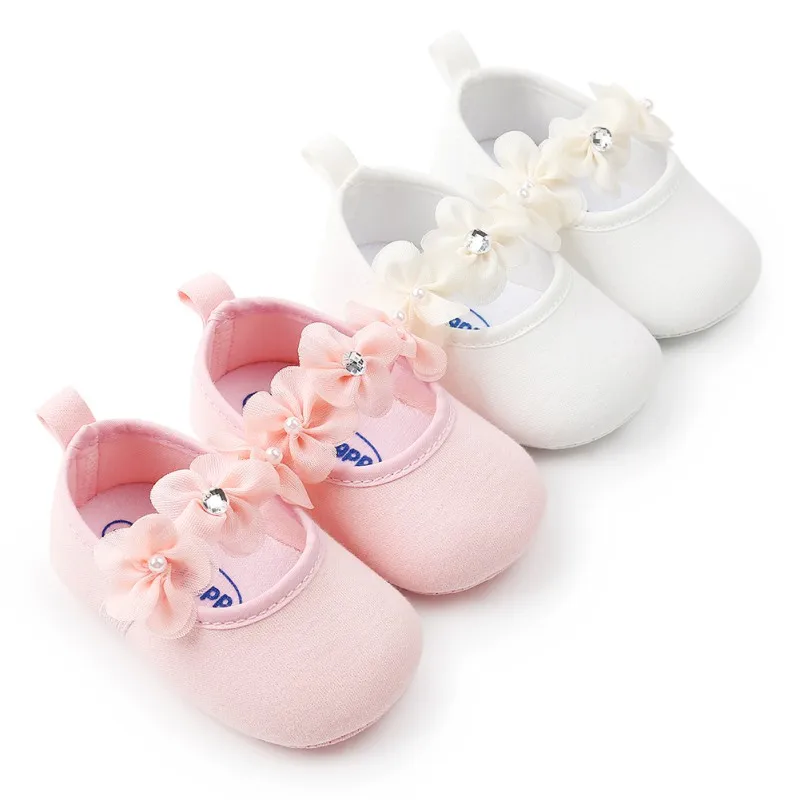 

Baby Girls Shoes Elastic Bow Cute Flowers Princess Shoes Soft Sole Non-slip Baby Shoes Toddler Girls First Walkers