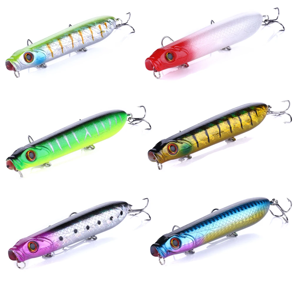 

HENGJIA 6PCS Popper Wobbler 10.5cm/15.7g Fishing Lures Floating Crankbait Isca Artificial Pesca