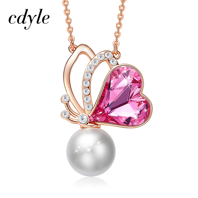 Женское Золотое колье Cdyle с кристаллами и крыльями бабочки Женские Ювелирные