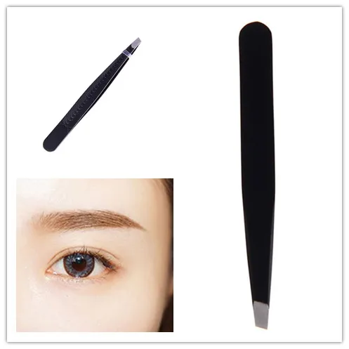 Черный цвет нержавеющая сталь пинцет для бровей заколки макияж инструмент