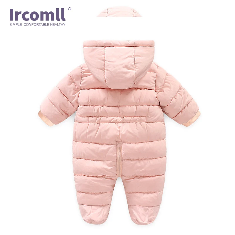 Ircomll зимний костюм для маленьких детей, для маленьких девочек и мальчиков, состоящий из Осенний комбинезон с капюшоном и подкладкой из овечьей шерсти Дети Ясельного возраста зима-осень комбинезоны для девочек Детская верхняя одежда