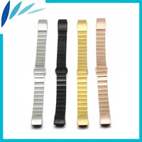 stainless steel watch band 13mm for fitbit charge 2 smart watchband butterfly clasp strap loop wrist belt bracelet black silver