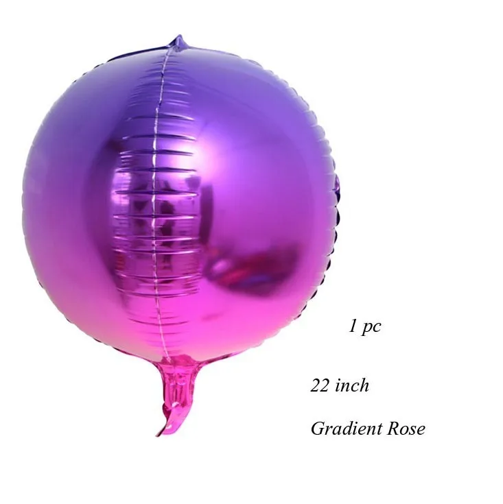 1PC Gradient Rose 1 шт. 22 дюйма градиентный цвет 4D диско Гелиевый шар Радуга день рождения и свадьба украшения реквизит для фотосессии для детского душа - Цвет: 1PC Gradient Rose