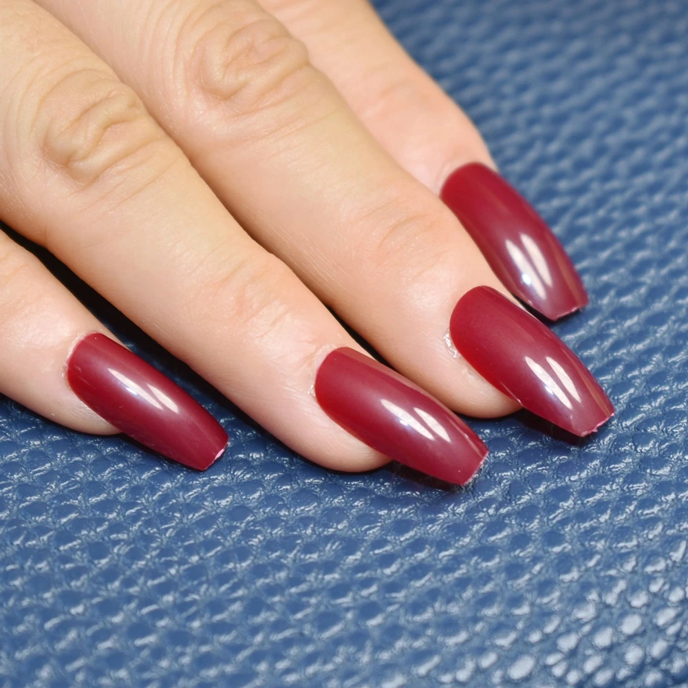 24 шт. Новые Популярные Накладные ногти в виде гроба розовые телесные коричневые