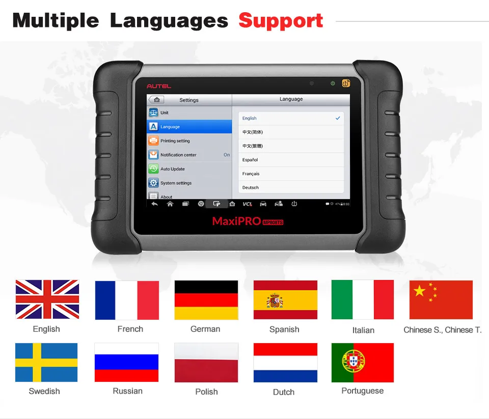 Autel MaxiPRO MP808TS OBDII диагностический инструмент wifi Bluetooth OBD2 сканер полный TPMS сервис TPMS активация Программирование PK MS906BT