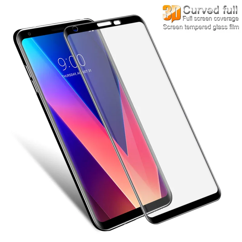 3D изогнутое закаленное стекло для LG V30 полноэкранная Защитная пленка Plus H930 H930DS H933