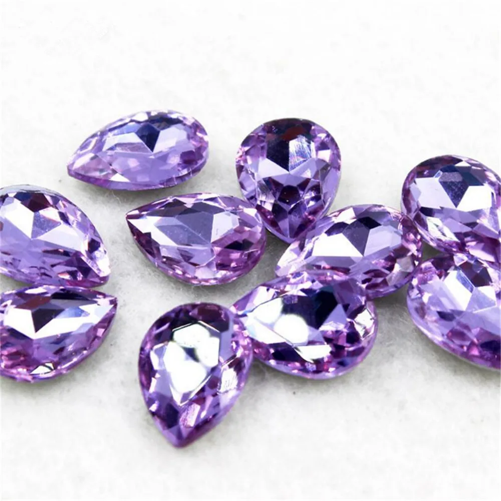 Стразы со спутником и заостренным концом фиолетового цвета|pointback rhinestones|crystal