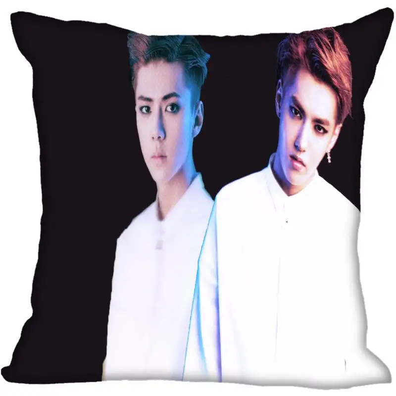 Новые Заказные наволочки EXO Oh SeHun, квадратная шелковая наволочка с принтом, домашние декоративные Сатиновые Наволочки на молнии(одна сторона