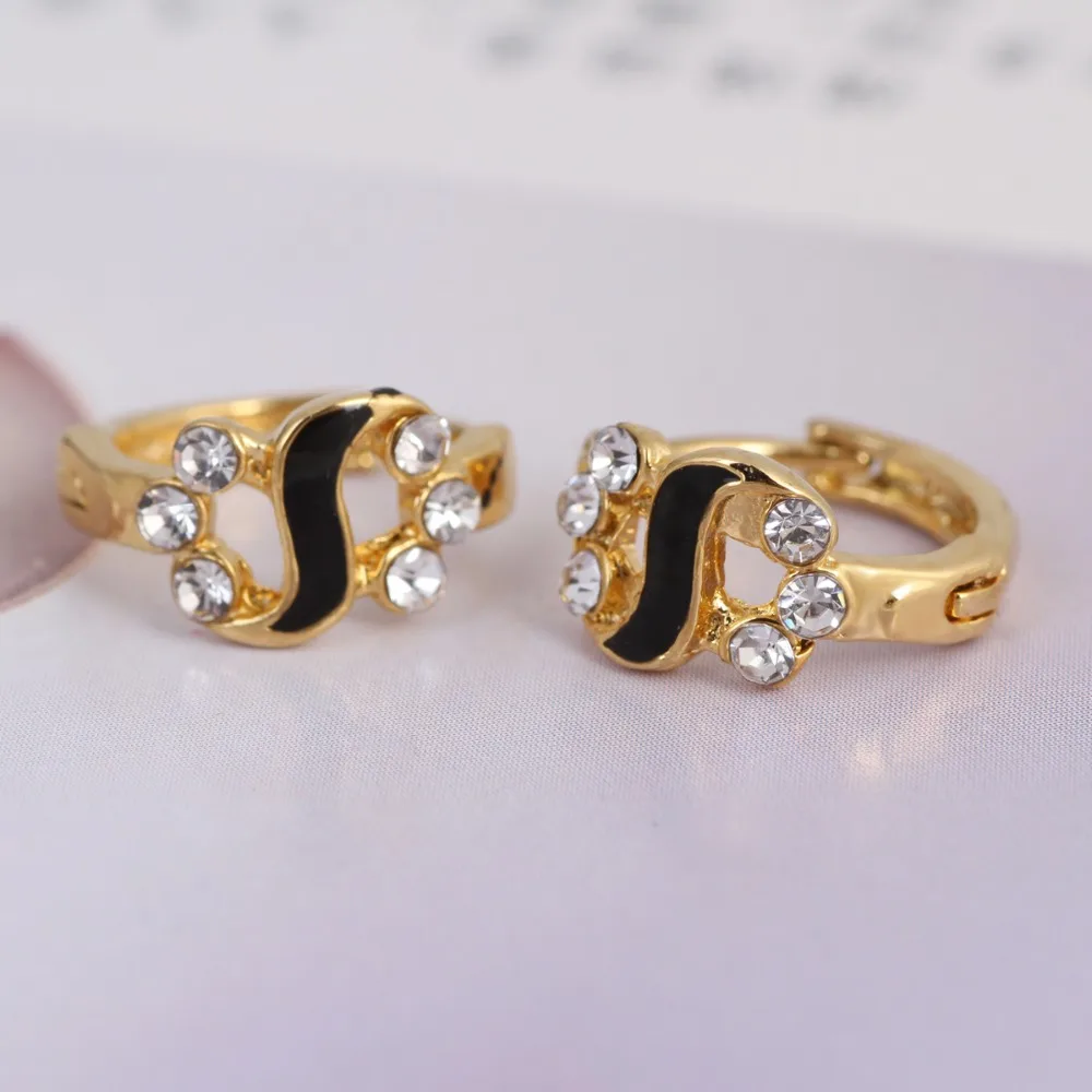 Новые модные женские золотые серьги с камнем Круглые Эмалированные ювелирные