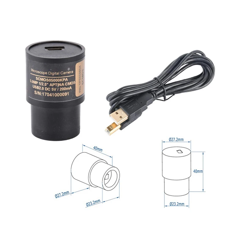 USB2.0 5MP Digital Camera Electronic Microscope 40X-640X Monocular Biological with Image Processing Software | Инструменты